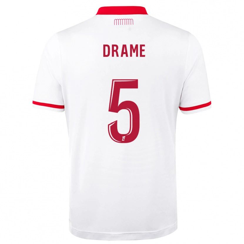 DanxenキッズMassiremba Dramé#5赤 白ホームシャツ2026/27ジャージーユニフォーム