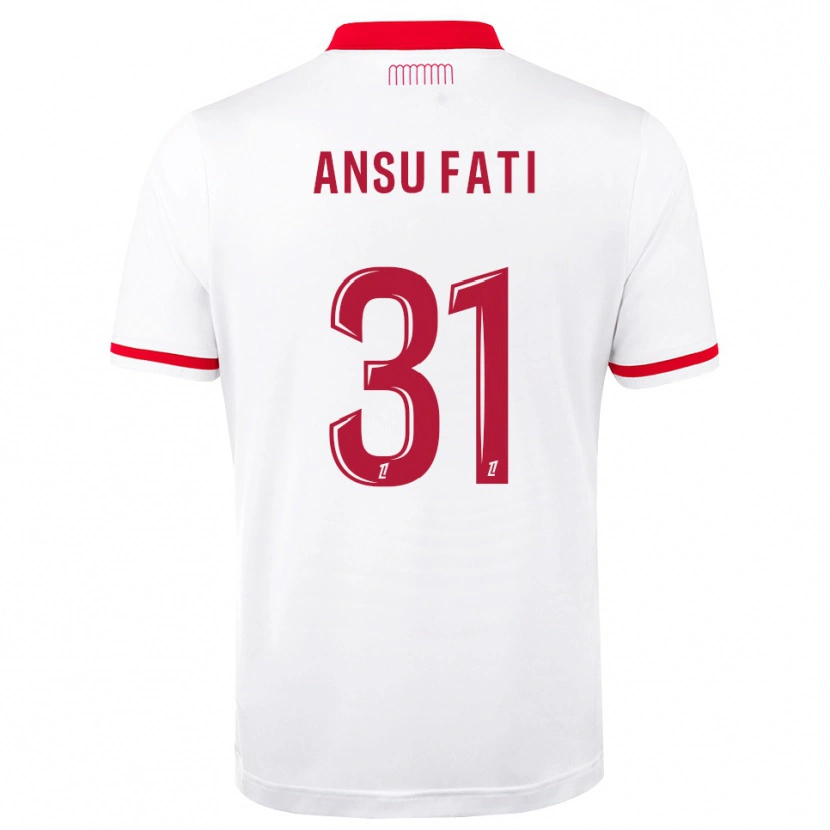 Danxenキッズアンス・ファティ#31赤 白ホームシャツ2026/27ジャージーユニフォーム