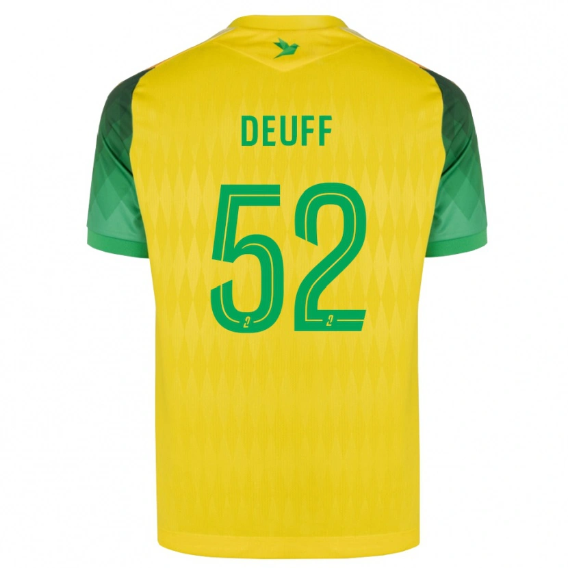 DanxenキッズBahmed Deuff#52黄 緑 赤ホームシャツ2026/27ジャージーユニフォーム