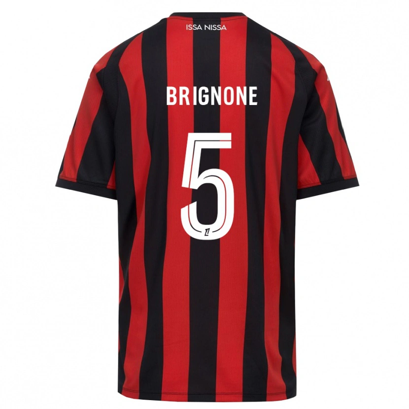 DanxenキッズKenzo Brignone#5赤 黒 白ホームシャツ2026/27ジャージーユニフォーム