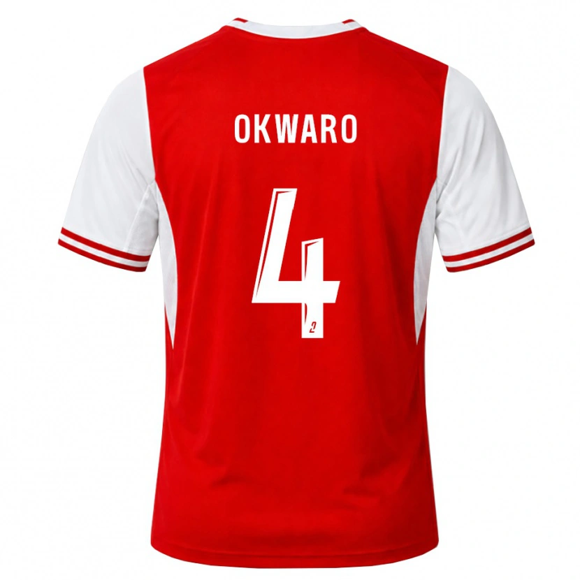 DanxenキッズManzur Okwaro#4赤 白ホームシャツ2026/27ジャージーユニフォーム