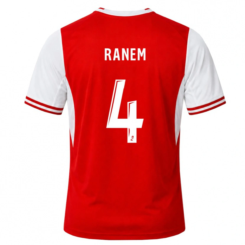 DanxenキッズNassim Ranem#4赤 白ホームシャツ2026/27ジャージーユニフォーム
