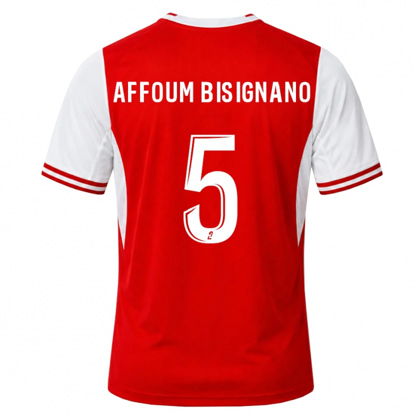DanxenキッズLayan Affoum Bisignano#5赤 白ホームシャツ2026/27ジャージーユニフォーム