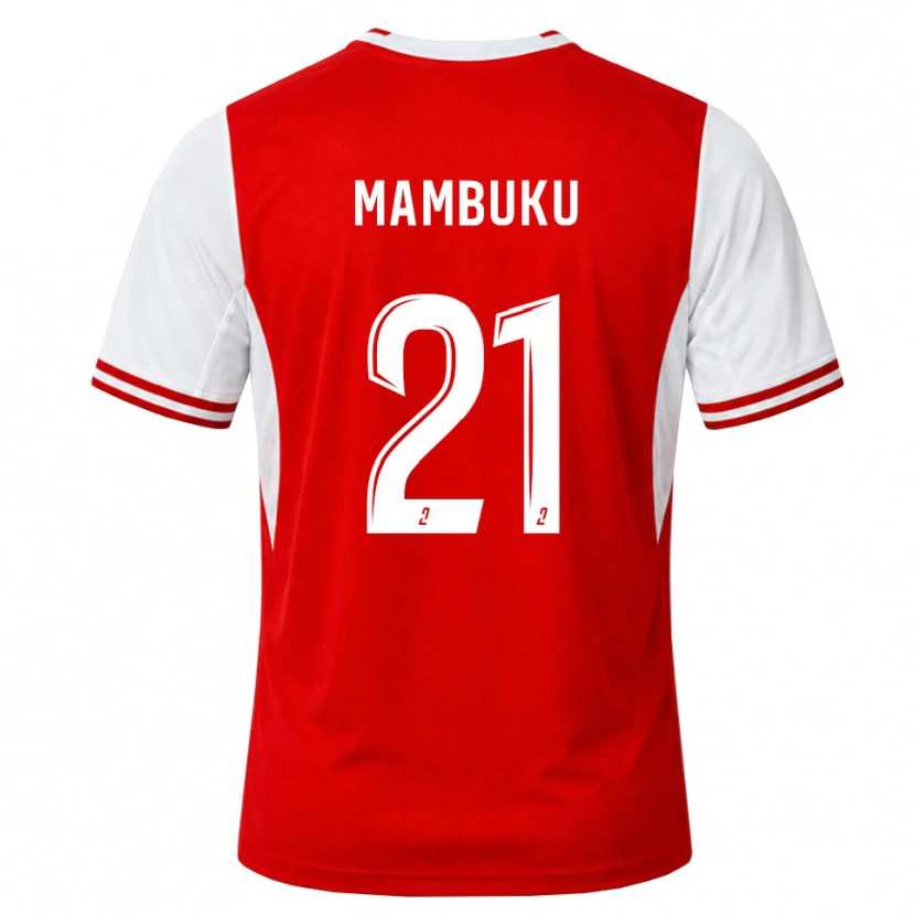 DanxenキッズJean Mambuku#21赤 白ホームシャツ2026/27ジャージーユニフォーム