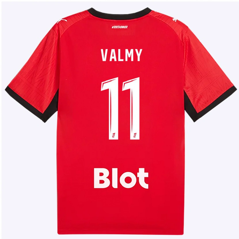 DanxenキッズMouhammad Valmy#11赤 黒 白ホームシャツ2026/27ジャージーユニフォーム