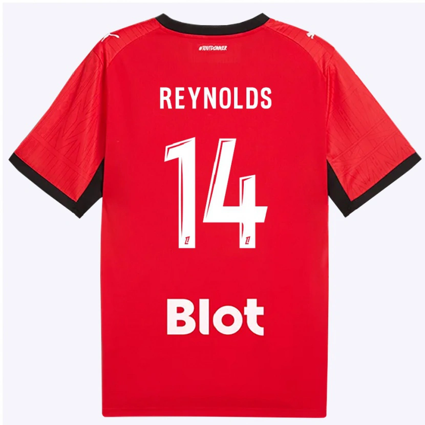 DanxenキッズBryan Reynolds#14赤 黒 白ホームシャツ2026/27ジャージーユニフォーム