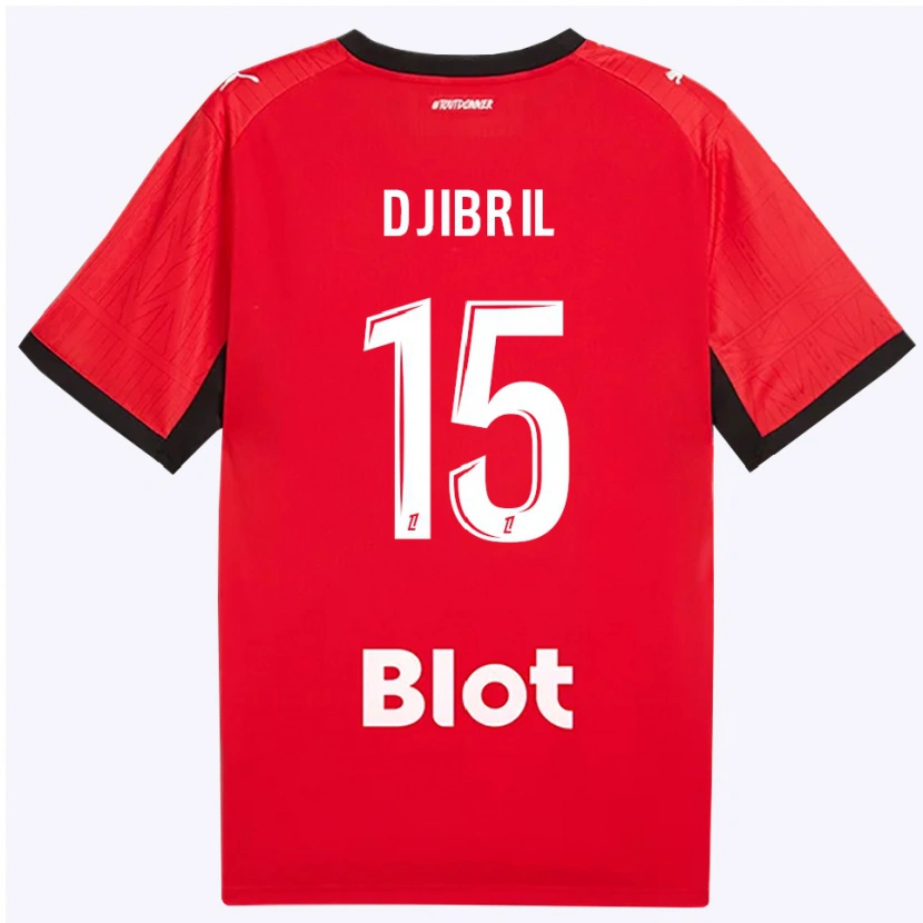 DanxenキッズDjibril Diallo#15赤 黒 白ホームシャツ2026/27ジャージーユニフォーム