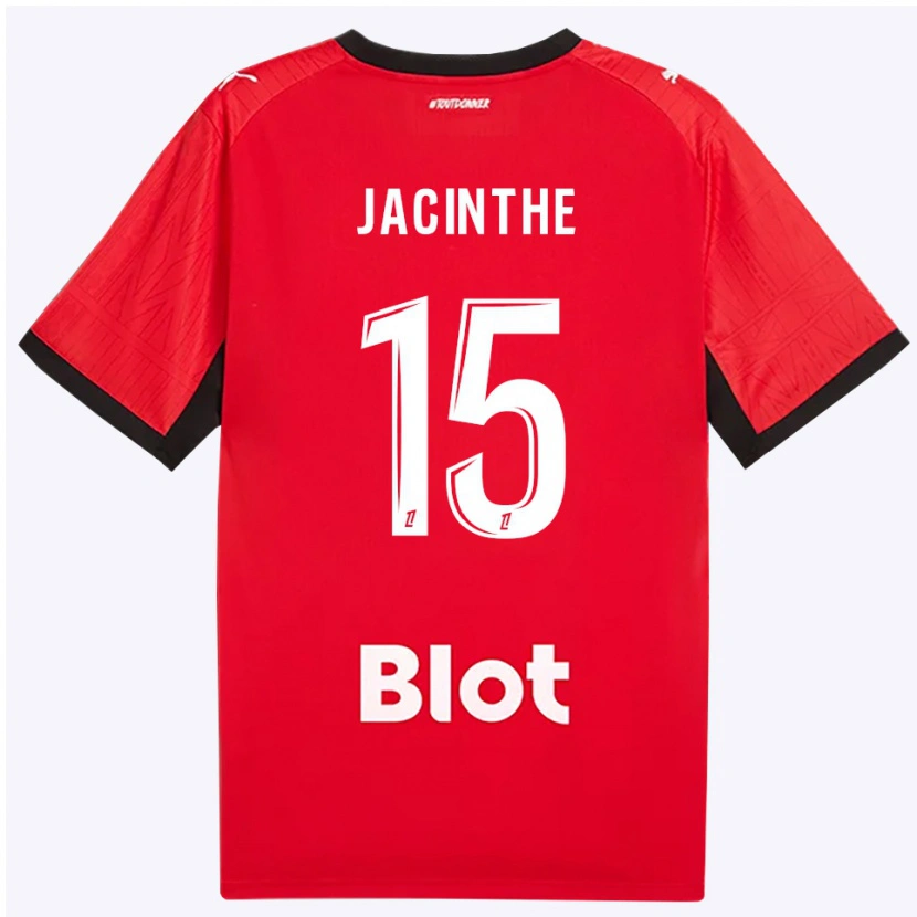 DanxenキッズDee-Shawn Jacinthe#15赤 黒 白ホームシャツ2026/27ジャージーユニフォーム