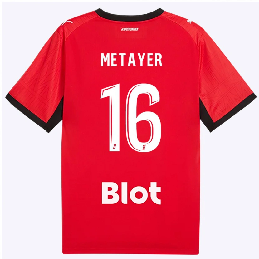 DanxenキッズMaxence Metayer#16赤 黒 白ホームシャツ2026/27ジャージーユニフォーム