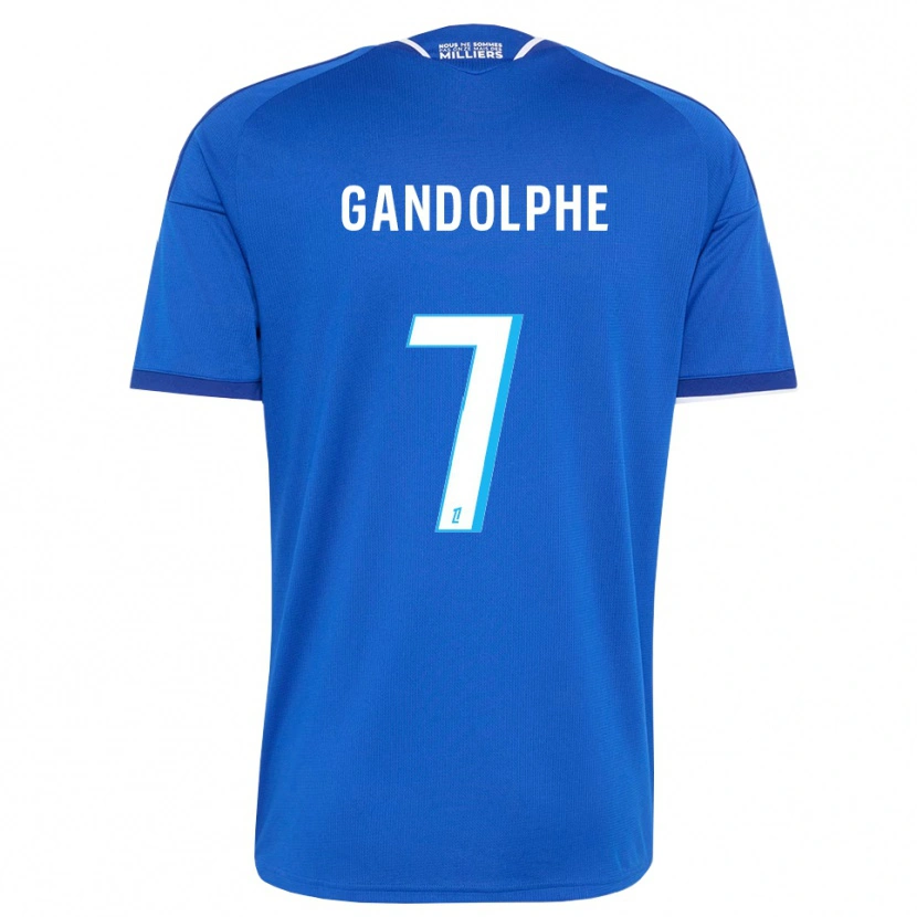 DanxenキッズAdrien Gandolphe#7ロイヤルブルー 白ホームシャツ2026/27ジャージーユニフォーム
