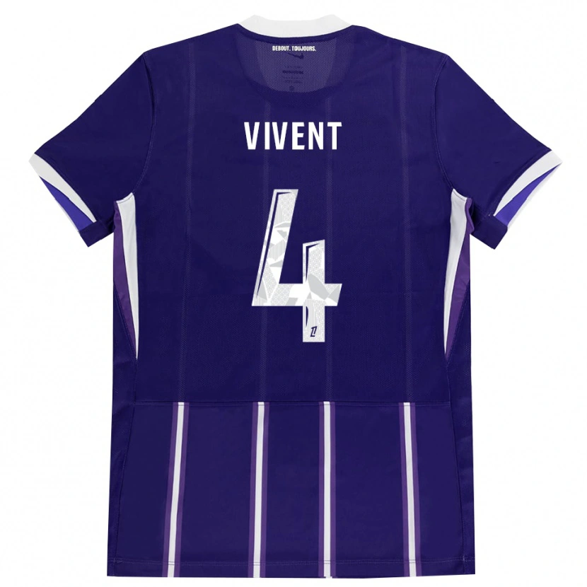 DanxenキッズSacha Vivent#4紫 白ホームシャツ2026/27ジャージーユニフォーム