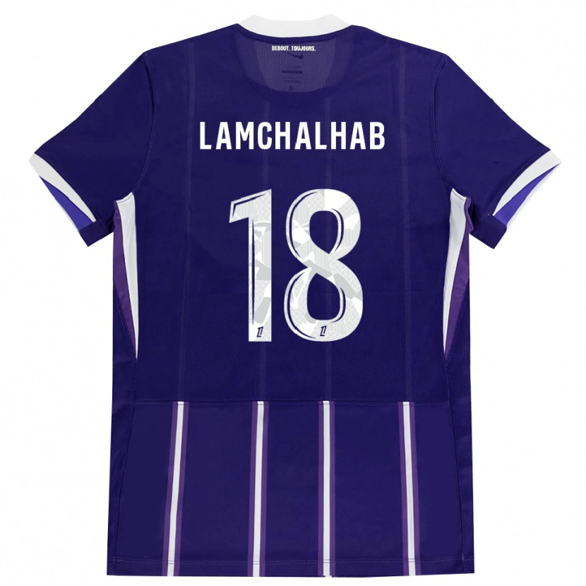 DanxenキッズMerwan Lamchalhab#18紫 白ホームシャツ2026/27ジャージーユニフォーム
