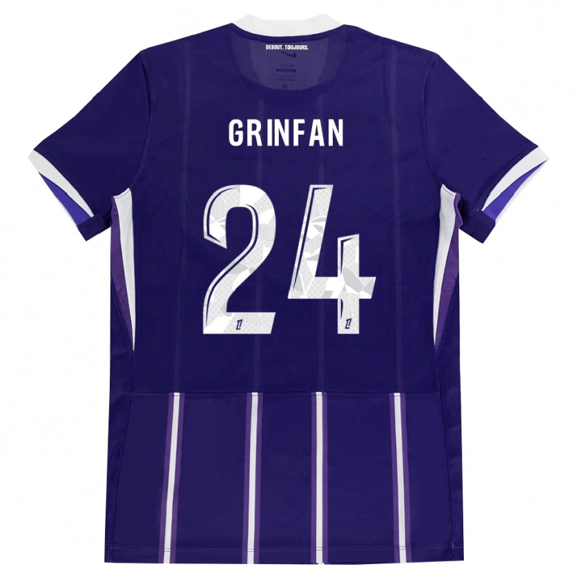 DanxenキッズRoma Grinfan#24紫 白ホームシャツ2026/27ジャージーユニフォーム
