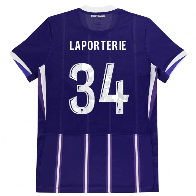DanxenキッズAmbre Laporterie#34紫 白ホームシャツ2026/27ジャージーユニフォーム