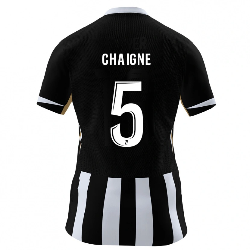 DanxenキッズMathéo Chaigne#5黒 青ホームシャツ2026/27ジャージーユニフォーム