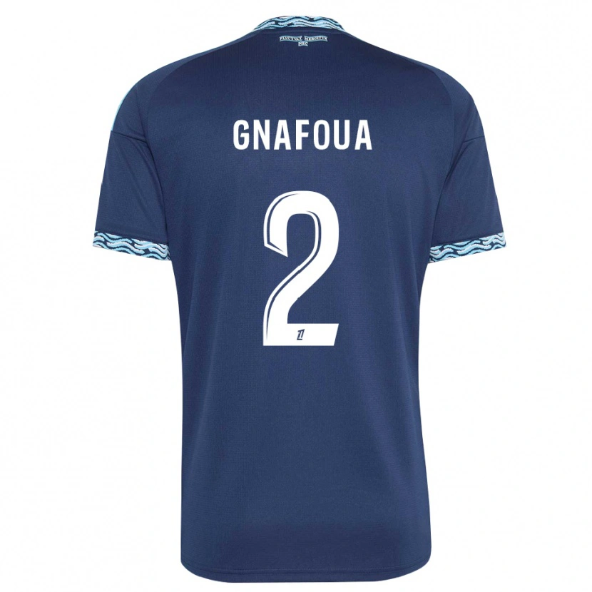 DanxenキッズIsaac Gnafoua#2スティールブルー 白ホームシャツ2026/27ジャージーユニフォーム