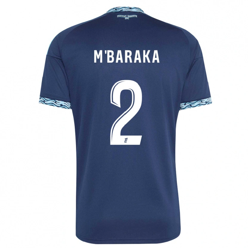 DanxenキッズAbdallah M'baraka#2スティールブルー 白ホームシャツ2026/27ジャージーユニフォーム