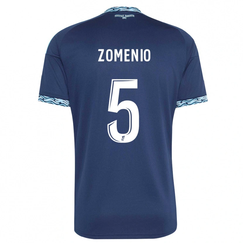 DanxenキッズPaco Zomenio#5スティールブルー 白ホームシャツ2026/27ジャージーユニフォーム
