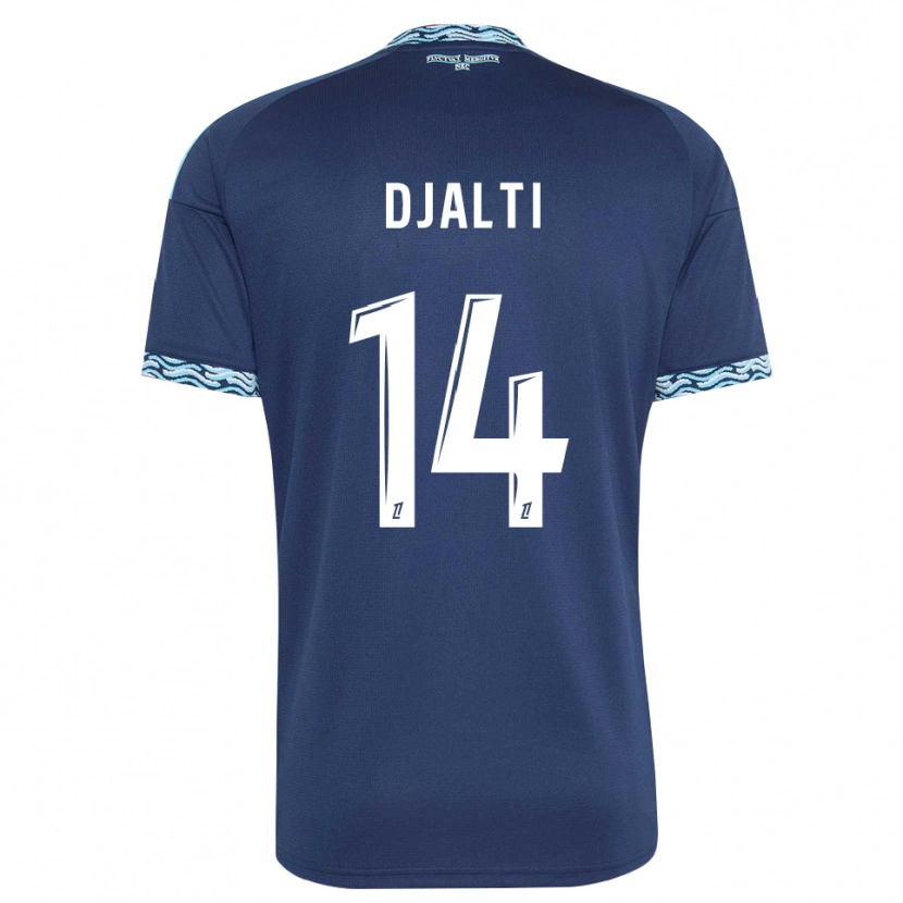 DanxenキッズNadir Djalti#14スティールブルー 白ホームシャツ2026/27ジャージーユニフォーム