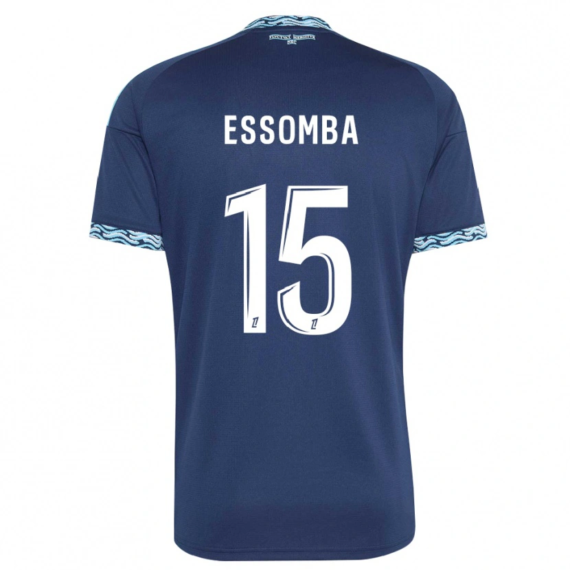 DanxenキッズAaron Essomba#15スティールブルー 白ホームシャツ2026/27ジャージーユニフォーム