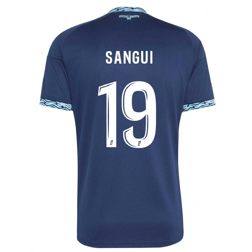 DanxenキッズNhoa Sangui#19スティールブルー 白ホームシャツ2026/27ジャージーユニフォーム