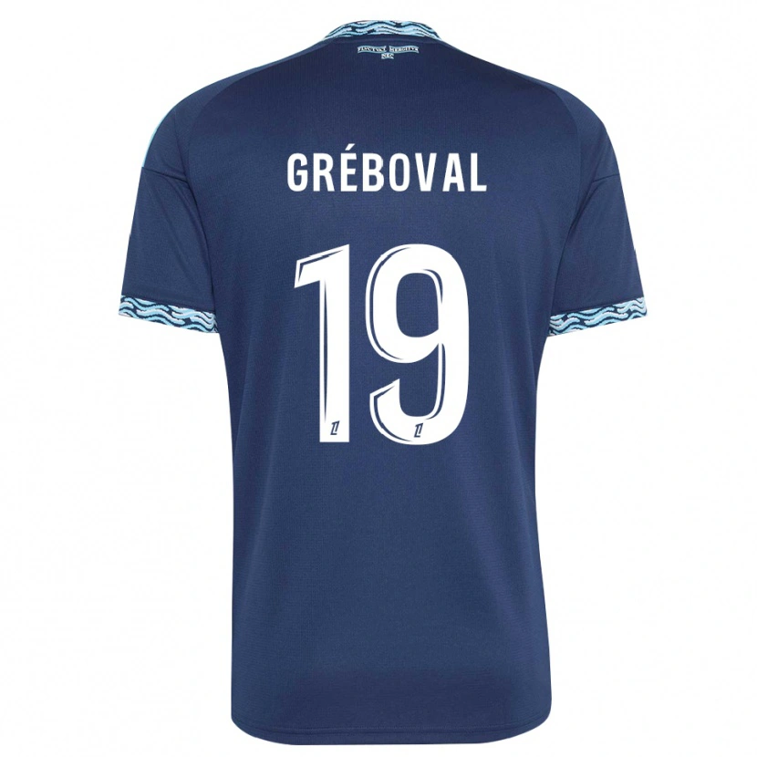 DanxenキッズThéa Gréboval#19スティールブルー 白ホームシャツ2026/27ジャージーユニフォーム