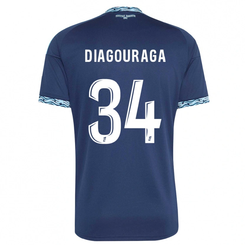 DanxenキッズDjibril Diagouraga#34スティールブルー 白ホームシャツ2026/27ジャージーユニフォーム