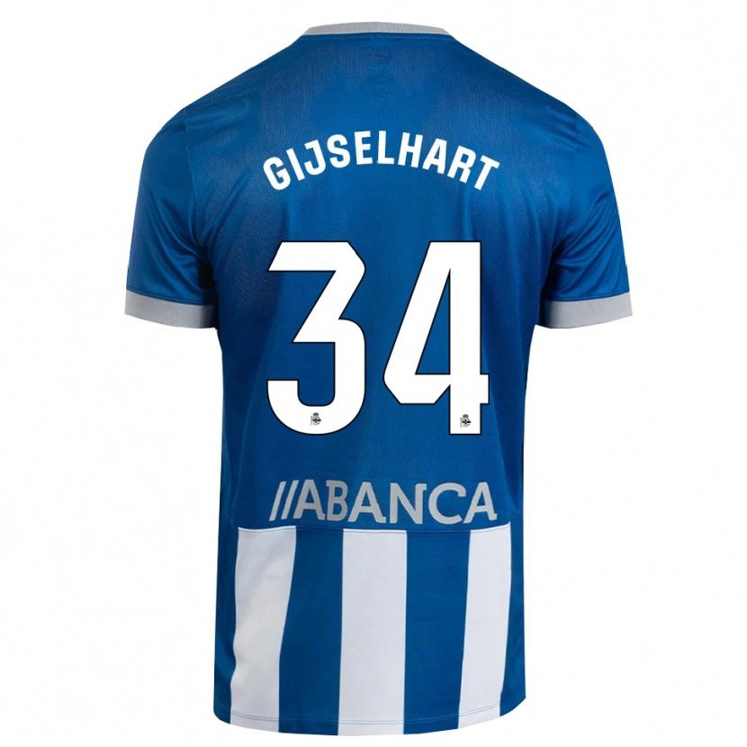DanxenキッズTeun Gijselhart#34青 グレー 白ホームシャツ2026/27ジャージーユニフォーム