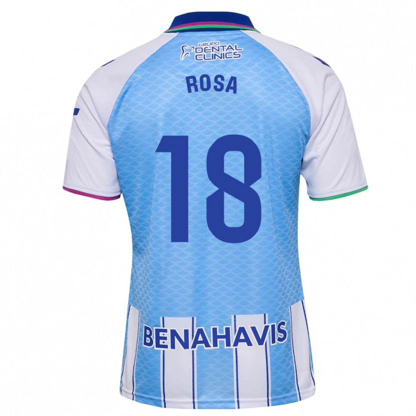 DanxenキッズMarcos Rosa#18ディープスカイブルー 白ホームシャツ2026/27ジャージーユニフォーム