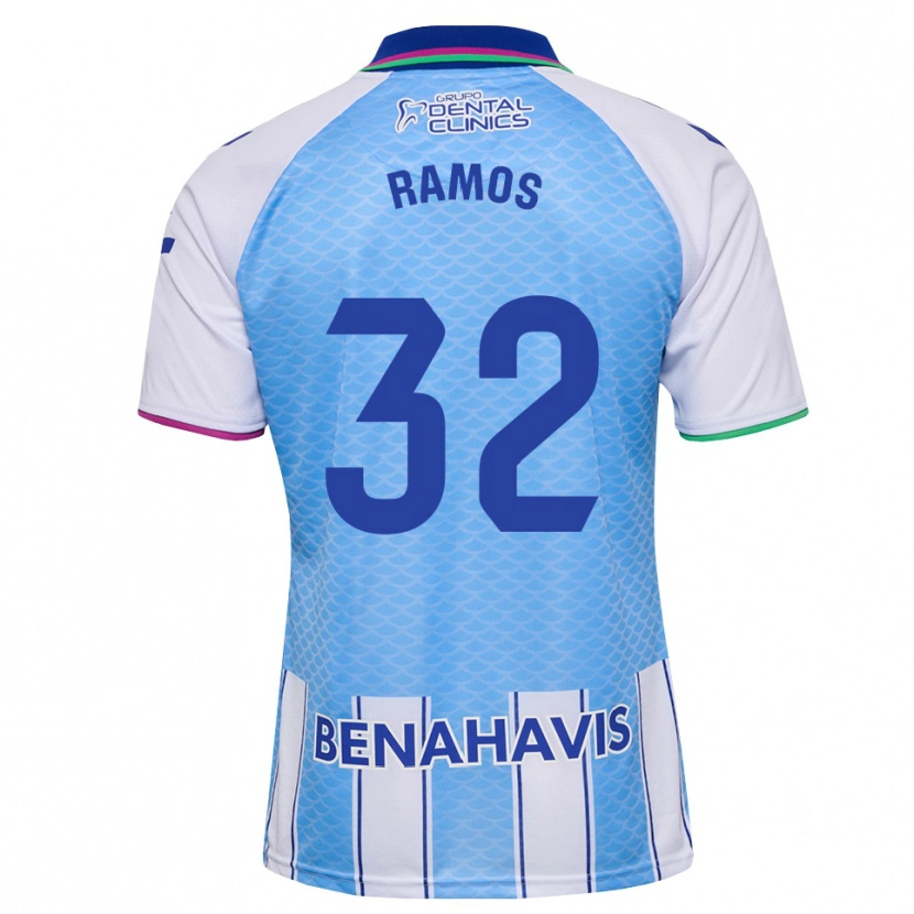 DanxenキッズSalva Ramos#32ディープスカイブルー 白ホームシャツ2026/27ジャージーユニフォーム