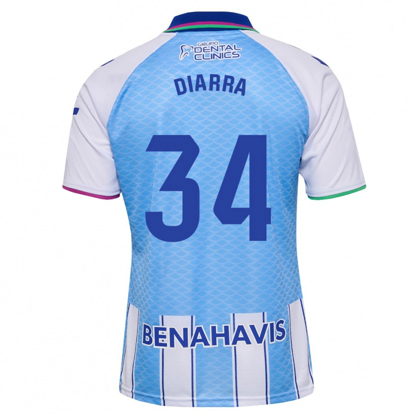 DanxenキッズCherif Diarra#34ディープスカイブルー 白ホームシャツ2026/27ジャージーユニフォーム