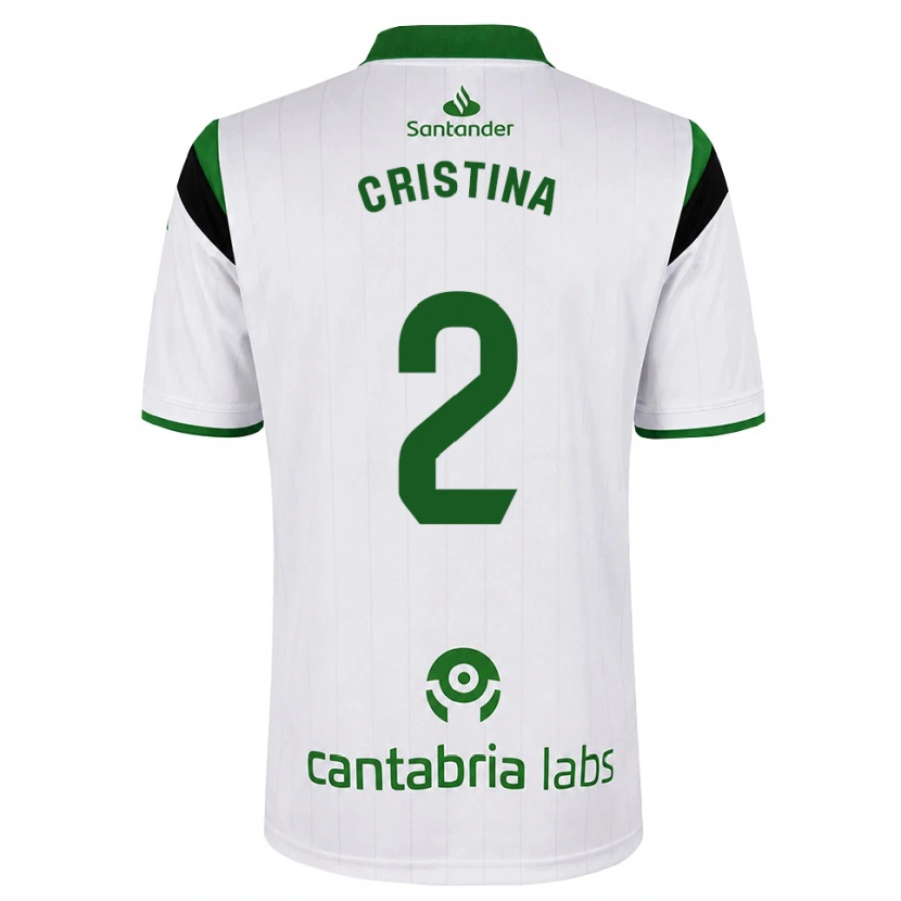 DanxenキッズCristina Muñoz García#2白 緑 黒ホームシャツ2026/27ジャージーユニフォーム
