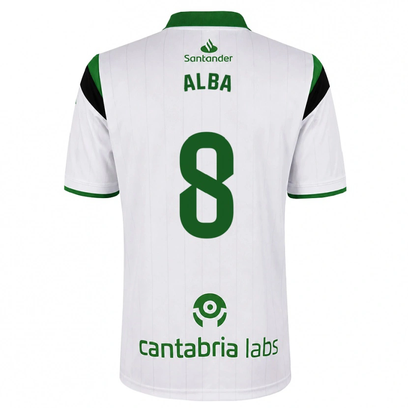 DanxenキッズAlba Luzuriaga Albelda#8白 緑 黒ホームシャツ2026/27ジャージーユニフォーム