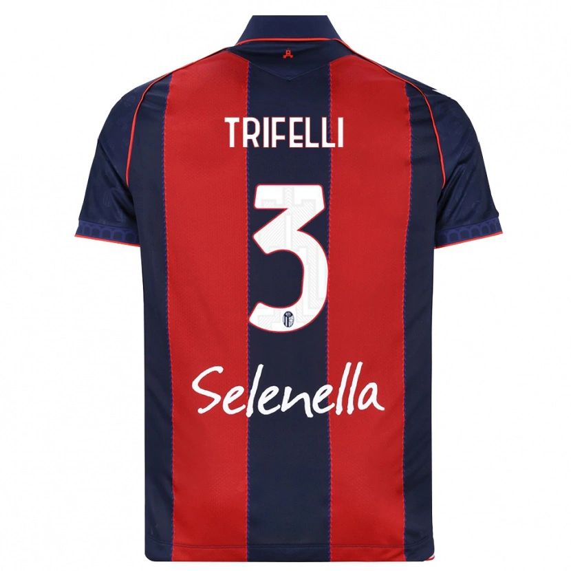 DanxenキッズEdoardo Trifelli#3ロイヤルブルー レッド ホワイトホームシャツ2026/27ジャージーユニフォーム