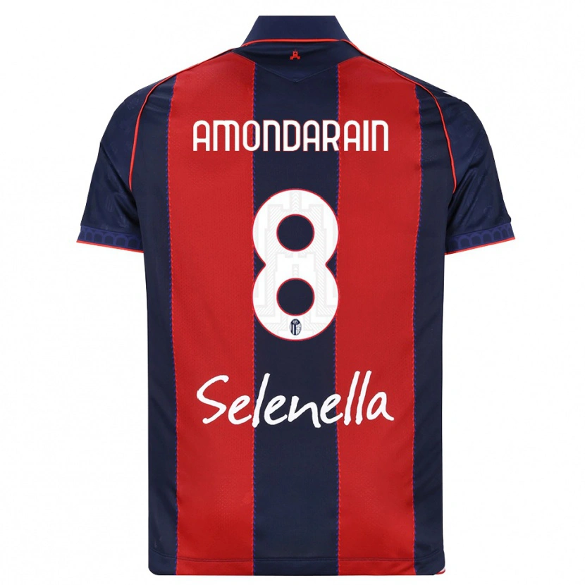 DanxenキッズMikel Amondarain#8ロイヤルブルー レッド ホワイトホームシャツ2026/27ジャージーユニフォーム