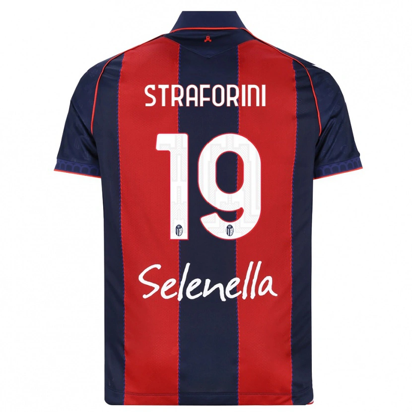 DanxenキッズRino Straforini#19ロイヤルブルー レッド ホワイトホームシャツ2026/27ジャージーユニフォーム