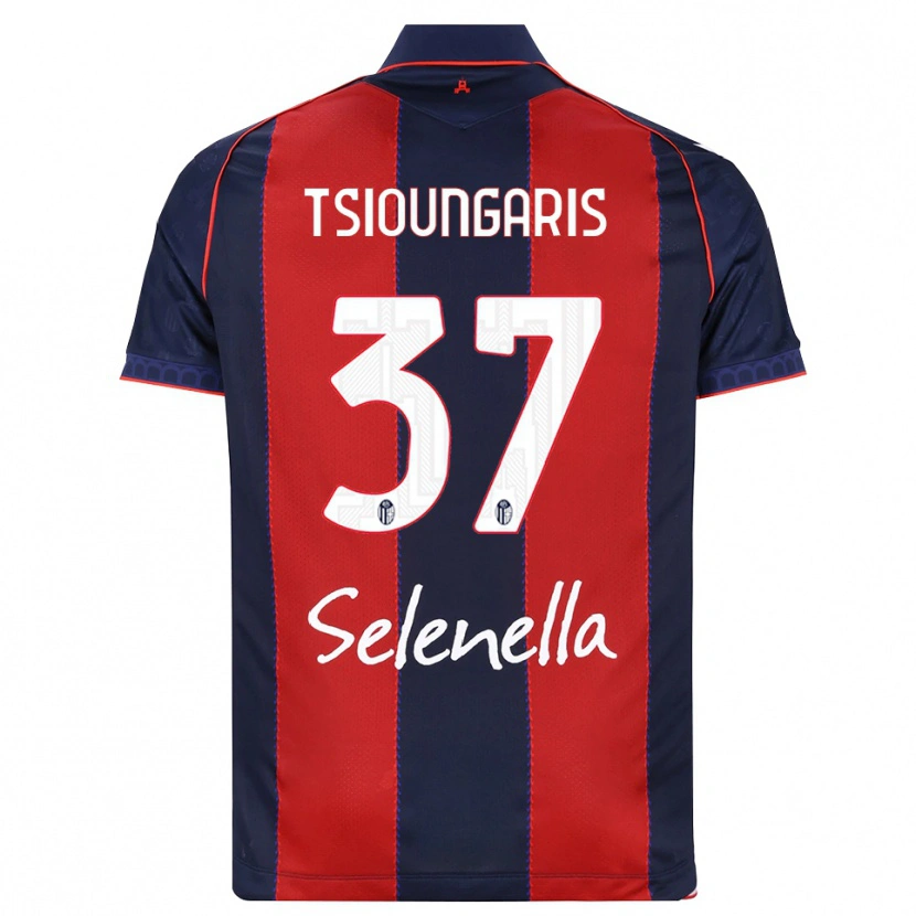 DanxenキッズTheodoros Tsioungaris#37ロイヤルブルー レッド ホワイトホームシャツ2026/27ジャージーユニフォーム