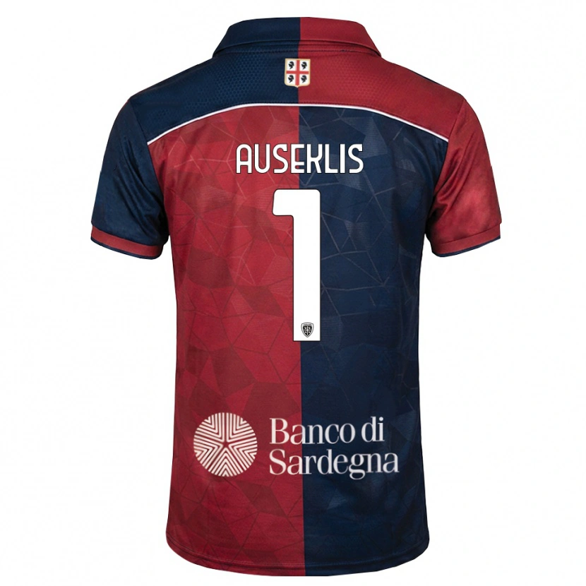 DanxenキッズHenrijs Auseklis#1バーガンディ ロイヤルブルーホームシャツ2026/27ジャージーユニフォーム