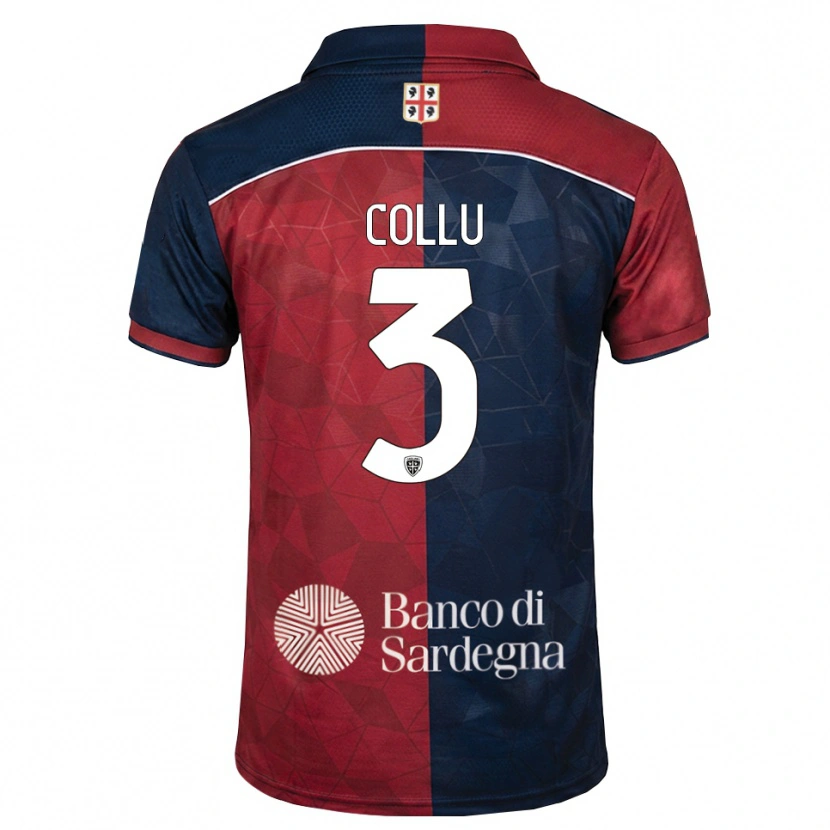 DanxenキッズDavide Collu#3バーガンディ ロイヤルブルーホームシャツ2026/27ジャージーユニフォーム
