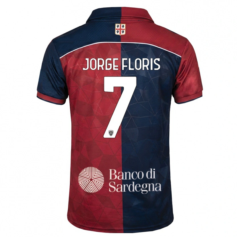 DanxenキッズNicolò Jorge Floris#7バーガンディ ロイヤルブルーホームシャツ2026/27ジャージーユニフォーム