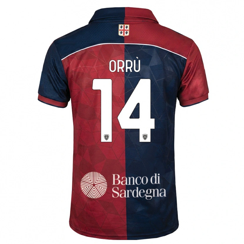 DanxenキッズGabriele Orrù#14バーガンディ ロイヤルブルーホームシャツ2026/27ジャージーユニフォーム