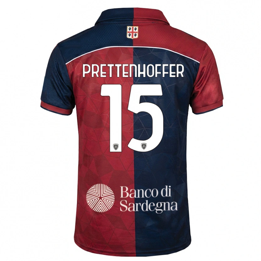 DanxenキッズMárton Prettenhoffer#15バーガンディ ロイヤルブルーホームシャツ2026/27ジャージーユニフォーム