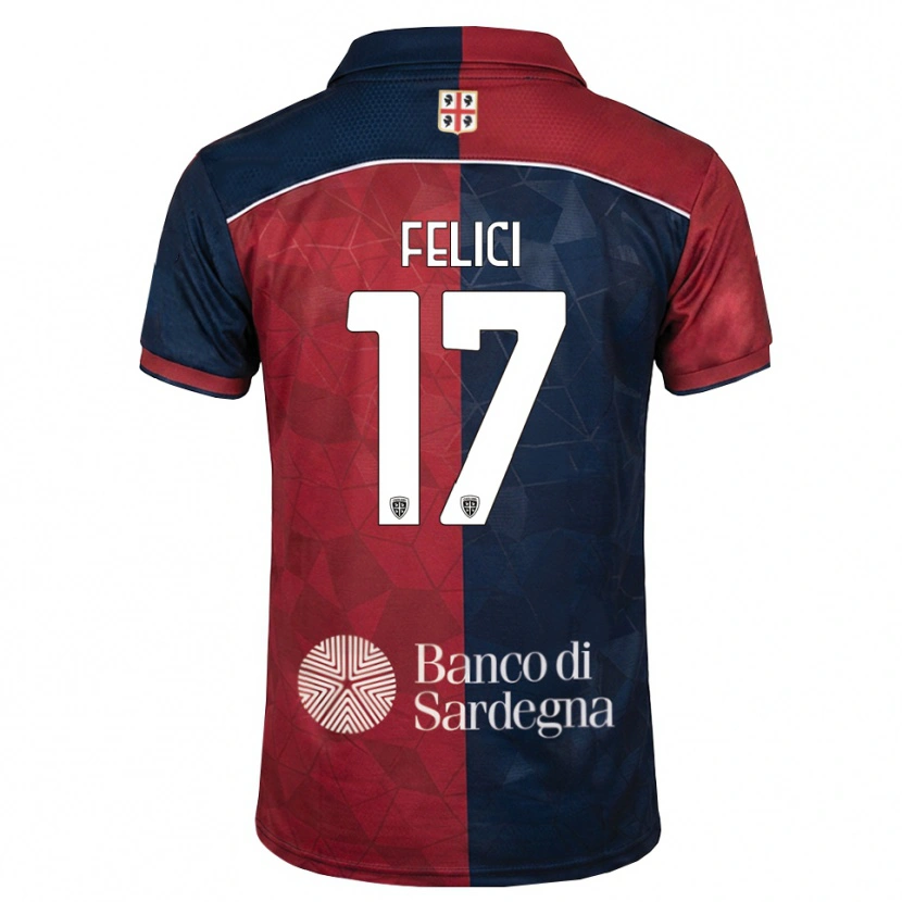Danxenキッズマッティア・フェリシ#17バーガンディ ロイヤルブルーホームシャツ2026/27ジャージーユニフォーム