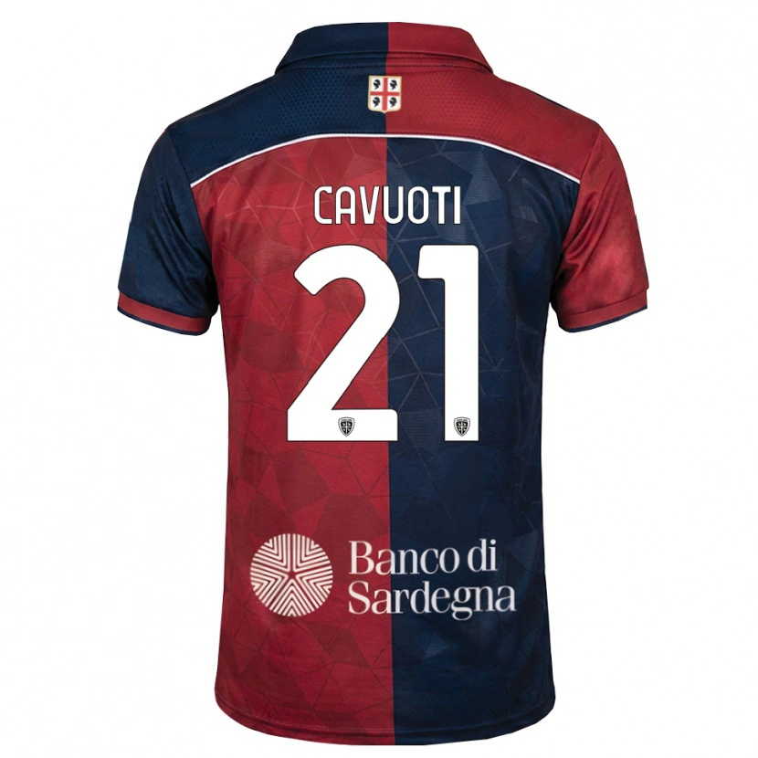DanxenキッズNicolò Cavuoti#21バーガンディ ロイヤルブルーホームシャツ2026/27ジャージーユニフォーム