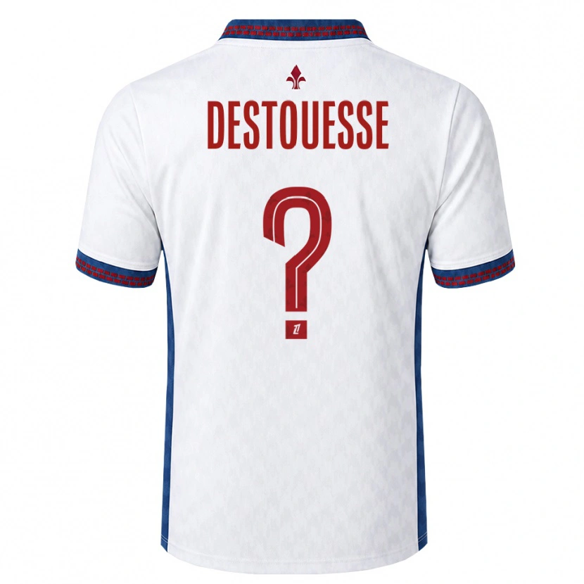 DanxenキッズGuilhem Destouesse#0赤 白 青アウェイシャツ2026/27ジャージーユニフォーム