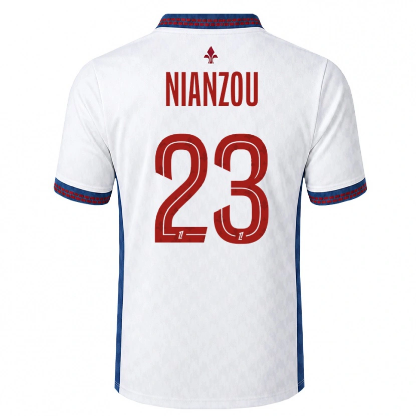 Danxenキッズニアンゾー・タンギー・クアッシ#23赤 白 青アウェイシャツ2026/27ジャージーユニフォーム