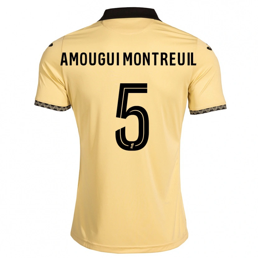 DanxenキッズMaceo Amougui Montreuil#5ナバホホワイト 黒アウェイシャツ2026/27ジャージーユニフォーム