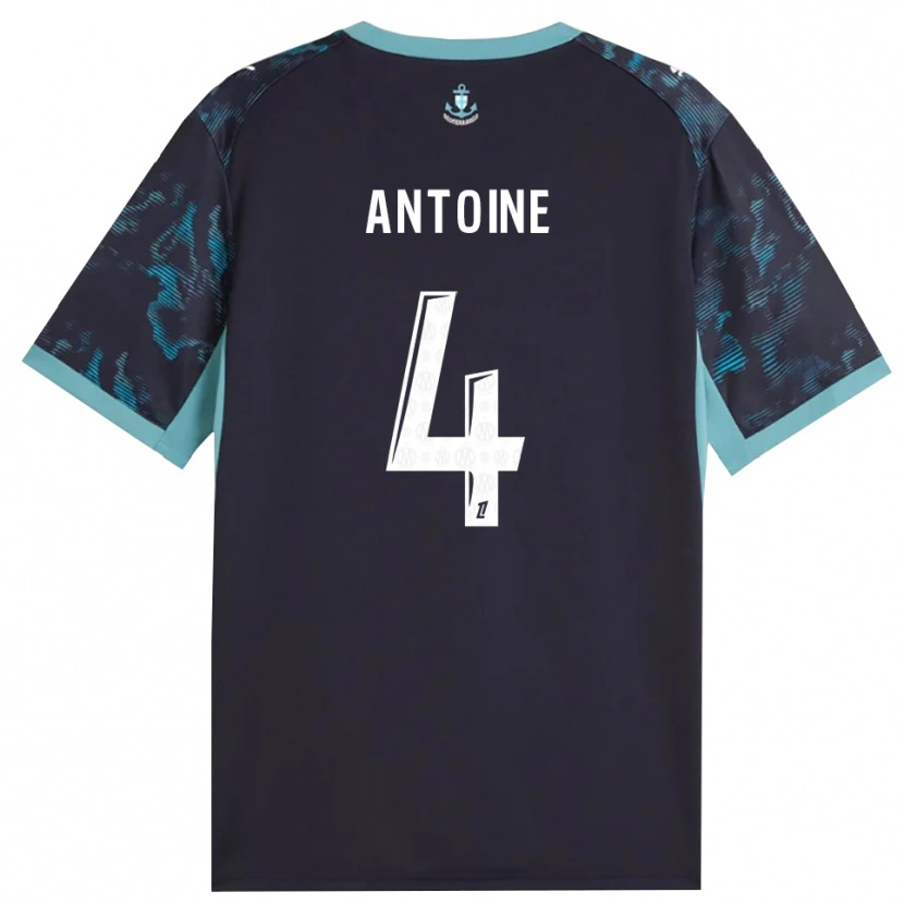 Danxenキッズモード・アントワーヌ#4ペールターコイズ 白 黒アウェイシャツ2026/27ジャージーユニフォーム