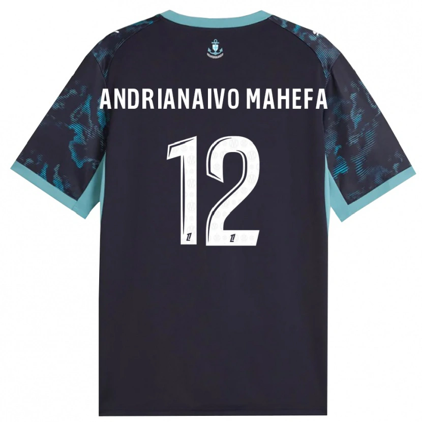 DanxenキッズMathis Andrianaivo#12ペールターコイズ 白 黒アウェイシャツ2026/27ジャージーユニフォーム