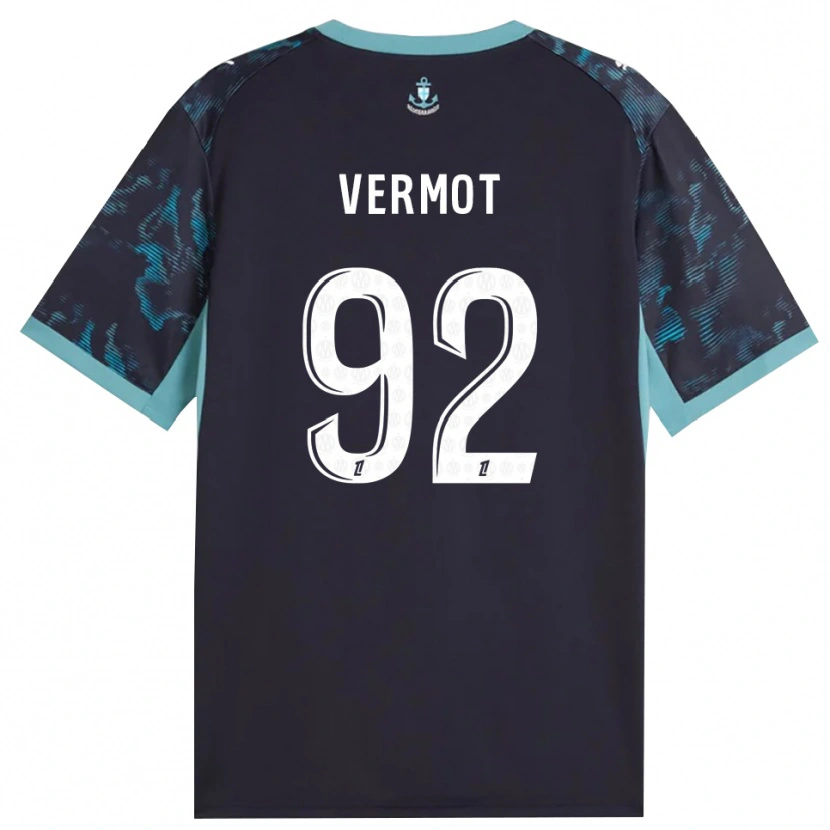 DanxenキッズThéo Vermot#92ペールターコイズ 白 黒アウェイシャツ2026/27ジャージーユニフォーム
